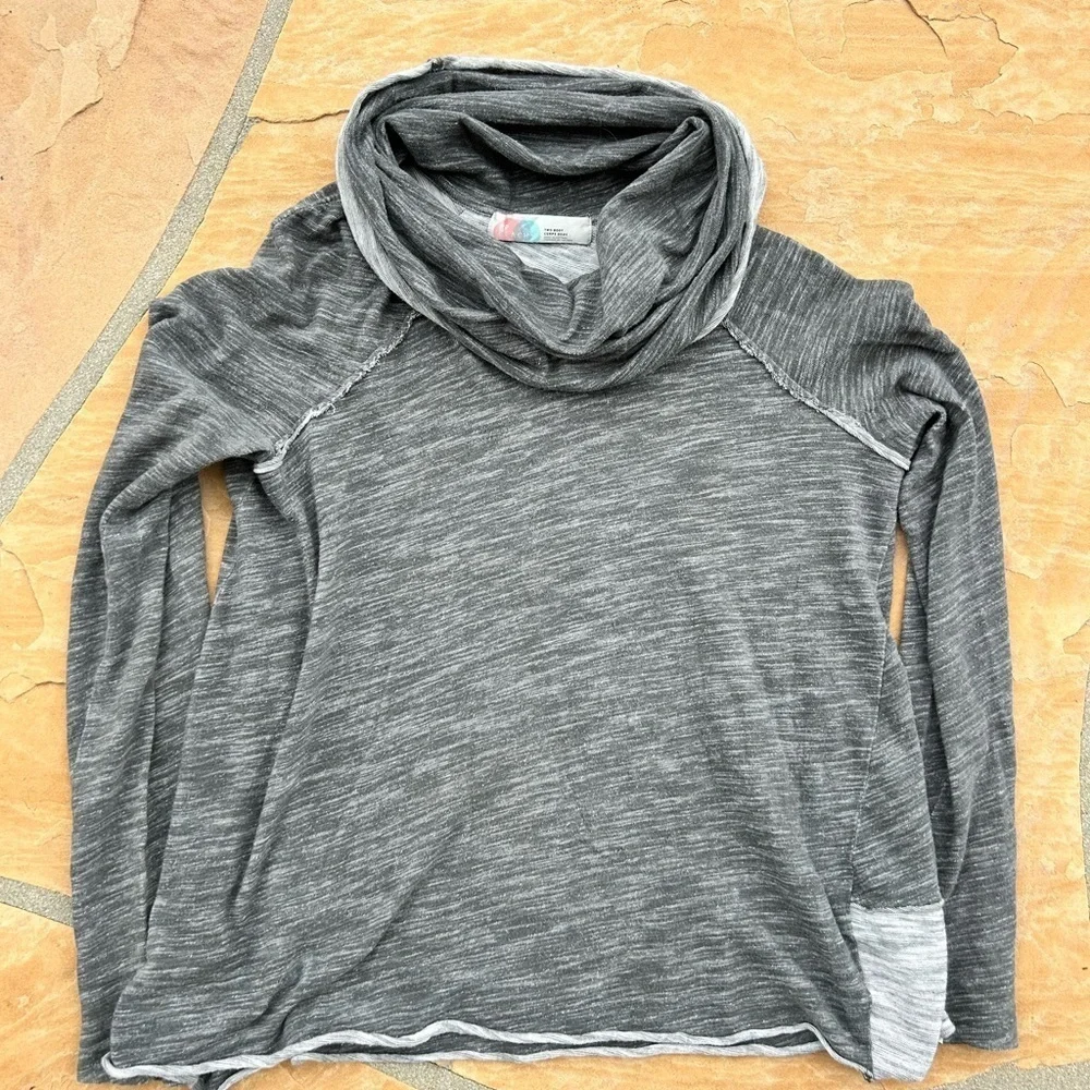Free People Gray Cowl Neck Sweatshirt